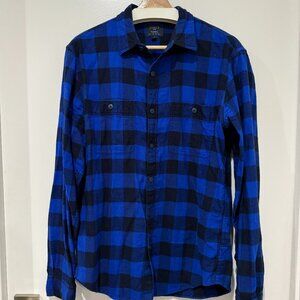 J Crew Blue Plaid Button Down Flannel